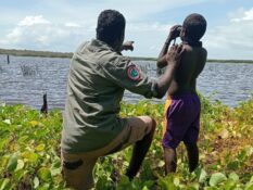 Senior Ranger Antonio Terns hovering over a wetland Credit A Ramenjarry, G Clarke